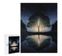 Magical Tree Reflection Night Sky Puzzle 1000 Pièces Educa Jouet en Bois Cadeau Unique Décoration Intérieure Jeu Éducatif Challenge Toy Adultes Et Enfants À Partir De 14 Ans 500 PCS