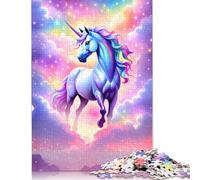 Magical Unicorn in The Clo Puzzle 1000 Pièces Cadeau Unique Jeu Éducatif Challenge Toy À De Qualité Supérieure Peinture Art pour Adultes Et Enfants 1000pcs (75x50cm)