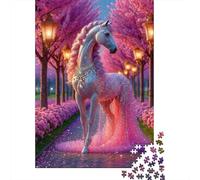 Magical Unicorn Path 1000Pc Puzzle for Adults Pink Unicorn on Lit Pathway for The Whole Family Women, Gifts for Men 70x50cm 1000pcs