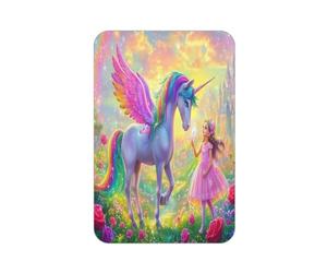 Magical Unicorns And Fairies Rainbow - Aimant de réfrigérateur rectangulaire imprimé complet pour réfrigérateur, tableau blanc, casier, bureau et décoration de voiture