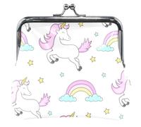 Magical Unicorns Porte-monnaie et pochettes pour femme avec boucle de verrouillage Blanc, Licornes magiques blanches, OneSize