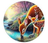 Magical Village 1000 Pièces Puzzle Circulaire Puzzles Classiques Jeu Cadeau Unique Difficile Impossiblepour Adultes Décoration pour Enfants Cadeau 1000pcs (67.5x67.5cm)
