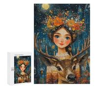 Magical Winter Fantasy with Deer Puzzle 1000 Pièces Educa Jouet en Bois Cadeau Unique Décoration Intérieure Jeu Éducatif Challenge Toy Adultes Et Enfants À Partir De 14 Ans 300 PCS