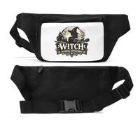 Magical Witch Reading Spellbook Under Moonlight Sac banane unisexe Noir