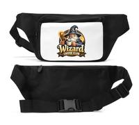 Magical Wizard Enjoying Coffee Moment Sac banane unisexe Noir