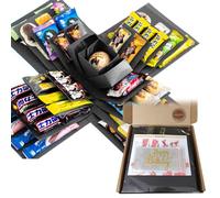 Magicaldiy Boîte cadeau surprise en forme d'explosion, à monter soi-même, pour argent et collation (noir)