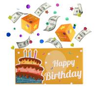 Magicaldiy Enveloppe d'anniversaire pop-up avec confettis pailletés, boîte cadeau surprise « Happy Birthday » pour argent, boîte surprise d'anniversaire pour adultes et enfants
