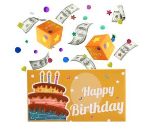 Magicaldiy Enveloppe d'anniversaire pop-up avec confettis pailletés, boîte cadeau surprise « Happy Birthday » pour argent, boîte surprise d'anniversaire pour adultes et enfants