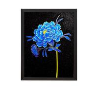 Magicaldiy Kit de peinture en émail cloisonné à faire soi-même en filigrane - Pivoine bleue - Décoration de la maison - Peinture pré-dessinée pour adultes - 27,9 cm de large x 33 cm de long - FE001