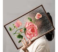 Magicaldiy Kit de peinture en émail cloisonné pour art chinois cloisonné des roses roses, plateau de peinture à faire soi-même, patrimoine culturel immatériel, ornements décoratifs