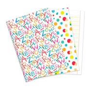 Magicamente Carta Lot de 2 cahiers A4 avec rainure guidée 0,5 cm, papier italien à haute grammage, idéal pour écriture ordonnée, usage scolaire ou quotidien, couverture décorée, fabriquée en Italie