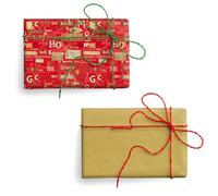 Magicamente Carta Lot de 2 feuilles de papier cadeau de Noël, 70 x 100 cm, 120 g Impression écologique avec décorations en or en poudre, papier cadeau de Noël fabriqué en Italie pour des cadeaux