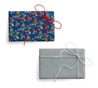 Magicamente Carta Lot de 2 feuilles de papier cadeau de Noël, 70 x 100 cm, 120 g Impression écologique avec décorations en or en poudre, papier cadeau de Noël fabriqué en Italie pour des cadeaux