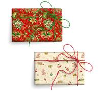Magicamente Carta Lot de 2 feuilles de papier cadeau de Noël, 70 x 100 cm, 120 g Impression écologique avec décorations en or en poudre, papier cadeau de Noël fabriqué en Italie pour des cadeaux