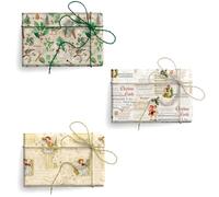 Magicamente Carta Lot de 3 feuilles de papier pour découpage de Noël, 68 x 99 cm, 120 g décoré avec de l'or en poudre, papier décoratif pour Scrapbooking et cadeaux de Noël Made in Italy