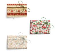Magicamente Carta Lot de 3 feuilles de papier pour découpage de Noël, 68 x 99 cm, 120 g décoré avec de l'or en poudre, papier décoratif pour Scrapbooking et cadeaux de Noël Made in Italy