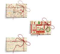 Magicamente Carta Lot de 3 feuilles de papier pour découpage de Noël, 68 x 99 cm, 120 g décoré avec de l'or en poudre, papier décoratif pour Scrapbooking et cadeaux de Noël Made in Italy