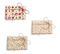 Magicamente Carta Lot de 3 feuilles de papier pour découpage de Noël, 68 x 99 cm, 120 g décoré avec de l'or en poudre, papier décoratif pour Scrapbooking et cadeaux de Noël Made in Italy