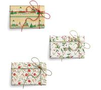 Magicamente Carta Lot de 3 feuilles de papier pour découpage de Noël, 68 x 99 cm, 120 g décoré avec de l'or en poudre, papier décoratif pour Scrapbooking et cadeaux de Noël Made in Italy