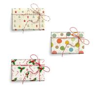 Magicamente Carta Lot de 3 feuilles de papier pour découpage de Noël, 68 x 99 cm, 120 g décoré avec de l'or en poudre, papier décoratif pour Scrapbooking et cadeaux de Noël Made in Italy
