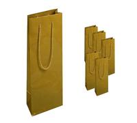 Magicamente Carta Lot de 6 sacs en papier avec poignées, 12 x 35 x 10 cm, couleur de Noël, cadeau en papier, résistants et élégants pour cadeaux de Noël, fabriqués en Italie (or, 6 sacs 12 x 35 x 10