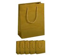 Magicamente Carta Lot de 6 sacs en papier avec poignées, 23 x 30 x 10 cm, couleur de Noël, résistants et élégants pour cadeaux de Noël, fabriqués en Italie (or, 6 sacs 23 x 30 x 10 cm)