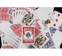 MAGICAPLANET Bicycle Special Deck, Jeu de 56 Cartes Spéciales pour Tours de Magie avec Tutoriel Vidéo d'1 Heure, Format Poker, Comprend Double Dos Rouge/Bleu, Cartes Blanches et Dame de Cœur