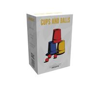 MAGICAPLANET Gobelets Magiques avec Muscades, Tour de Magie Classique, Set de 3 Gobelets (Bleu, Rouge, Jaune) et 4 Muscades, 6 cm x 5 cm, Plastique