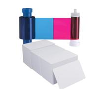 Magicard 300 Imprimante simple face MC300YMCKO Ruban couleur YMCKO - 300 impressions avec cartes Bodno Premium CR80 30 Mil en PVC de qualité - Qté 300