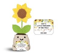 MagicArtCanvas Cadeau d'encouragement tournesol - Peluche au crochet faite à la main avec message positif - Peluche tournesol au crochet - Vous êtes un cadeau d'encouragement incroyable