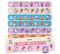 Magicat Lot de 6 bracelets licorne pour fille - Bracelet à claquer - Petit cadeau et souvenir pour anniversaire d'enfant - Petits cadeaux pour enfants - Fête licorne - Bracelets Snap