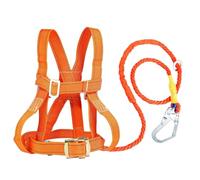 Magicbox Ceinture de sécurité anti-chute [EN 361] | Kit professionnel pour tout le corps avec corde de 2 m et mousqueton en acier | Réglable de 50 à 120 cm pour couvreur, industrie, travail en hauteur