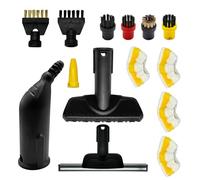 Magicbox Lot de 14 accessoires pour nettoyeur vapeur Kärcher SC1-SC5 | Brosses rondes, chiffons en microfibre, brosse à joints, buse manuelle | ABS et nylon