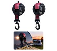 Magicbox Lot de 2 crochets à ventouse pour camping avec anneau en D rotatif à 360 °, ventouses extra puissantes, pour camping, voiture, camping-car, peut supporter jusqu'à 15 kg par ventouse, pour