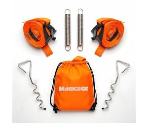 Magicbox Sangle tempête pour auvent Thule & Fiamma, kit complet de protection contre les tempêtes avec 2 clous en spirale, 2 ressorts, 2 sangles de serrage + sac, accessoires pour camping-car