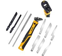 Magicbox Scie de Modélisme 10 en 1, Set de Mini Scies pour DIY, Outil de Coupe pour Branches et Brindilles, Set d'Outils avec Limes Aiguilles et Lames de Scie Sabre, Scie Manuelle Miniature