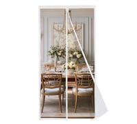 MAGICDOOR Magnétique Moustiquaire Porte 115x225cm, Polyestère Couleur Pure Rideau Anti Mouche avec Aimant Puissant Moustiquaire Aimantée Fenetre Sans Perçage pour Chambre Coucher Salon-Blanc