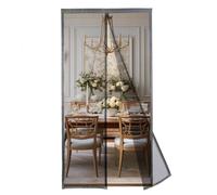MAGICDOOR Magnétique Moustiquaire Porte 90x160cm, Polyestère Couleur Pure Rideau Anti Mouche avec Aimant Puissant Moustiquaire Aimantée Fenetre Sans Perçage pour Chambre Coucher Salon-Gris