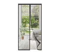 MAGICDOOR Moustiquaire Magnétique 160x210cm, Noir Polyestère Rideau de Porte Antimoustique Respirant Fermeture Automatique Moustiquaires Fenetre Sans Perçage pour Terrasses Chambres Coucher etc.