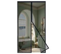 MAGICDOOR Moustiquaire Magnétique pour Porte Fibre de Verre 70x210cm, Ouverture du Centre Rideaux Anti Mouche Maille Fine sans Perçage Moustiquaire Aimantée pour Salon Chambre Coucher Balcon-Noir