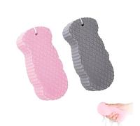 Magicexfoliating Éponge de bain exfoliante réutilisable 3D pour le corps, super douce, exfoliation douce pour le visage et le corps entier (rose + gris)