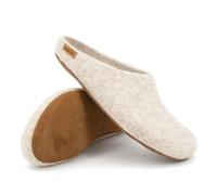 Magicfelt Chaussons en feutre AR 713 - Pour homme et femme - En laine de races rares de moutons - Semelle anatomique - Semelle en cuir antidérapante, Mouton de renard de Coburg, 39 EU
