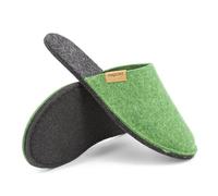 Magicfelt Pantoufles Magic Travel en feutre 100 % laine vierge recyclée pour homme et femme - Parfait pour les voyages et la maison, Vert Re, 44/45 EU