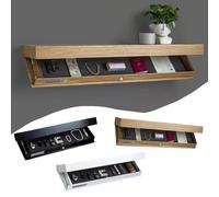 Magicflap Étagère design avec compartiment secret, étagère avec compartiment caché, étagère flottante dissimulée, solution de rangement murale, pour salon ou bureau (bois)