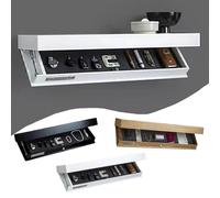 Magicflap Étagère design avec compartiment secret, étagère avec compartiment caché, étagère flottante dissimulée, solution de rangement murale, pour salon ou bureau (blanc)