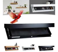 MagicFlap Étagère design avec compartiment secret, étagère murale cachée avec compartiment secret, étagère murale Magic Flap pour salon ou bureau, décoration d'intérieur moderne (noir)