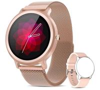 MagicFox Montre Connectée Femmes avec Frequence Cardiaque, Podomètre, Météo, 15 Modes Sportifs Smartwatch Sport pour Android iphone
