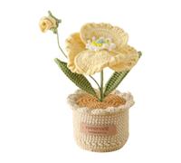 Magicherry Bouquet de coquelicot de maïs au crochet fait à la main - Soutien émotionnel positif - Pour la maison, le bureau, la chambre à coucher - Jaune