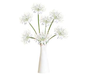 Magicherry Lot de 7 tiges de lys araignée artificielles Lycoris Radiata de 66,4 cm - Fleurs d'équinoxe en soie pour vases, bouquets, maison, bureau, décoration de mariage (blanc)