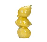 Magicherry Vase en céramique citron de 20 cm, vase unique en forme de fruits avec motif de citron 3D, arrangement créatif de fleurs de fruits pour décoration de maison, cuisine, jaune